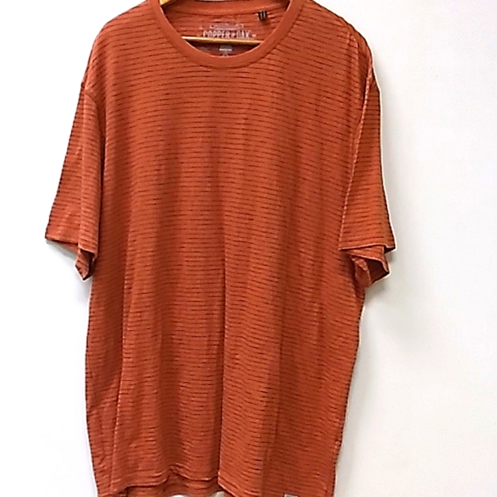 Copper & Oak men's XXL tee, orange & black